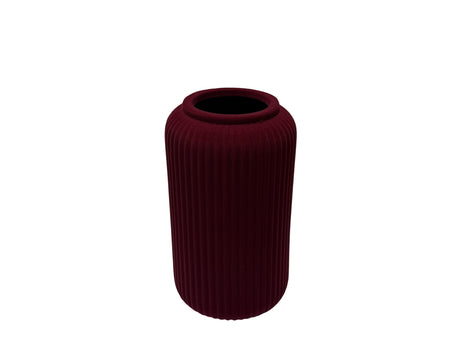 DO-HOME - Vaso In Ceramica Velluto Bordeaux D.14Xh.25,5 Cm