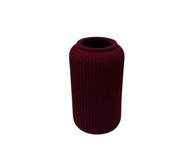 DO-HOME - Vaso In Ceramica Velluto Bordeaux D.14Xh.25,5 Cm