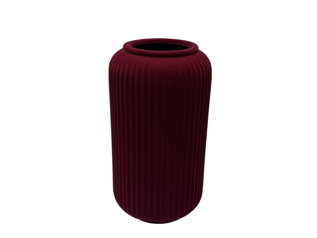 DO-HOME - Vaso In Ceramica Velluto Bordeaux D.16,5Xh.30,5 Cm