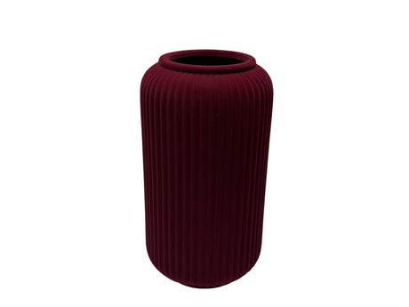 DO-HOME - Vaso In Ceramica Velluto Bordeaux D.16,5Xh.30,5 Cm