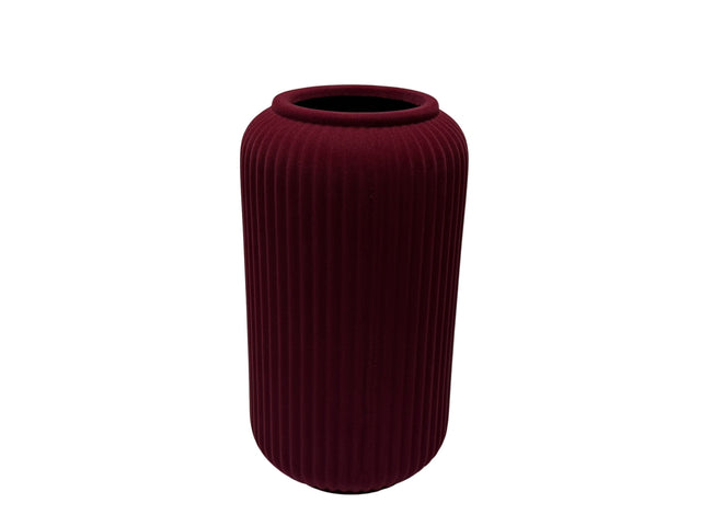 DO-HOME - Vaso In Ceramica Velluto Bordeaux D.16,5Xh.30,5 Cm