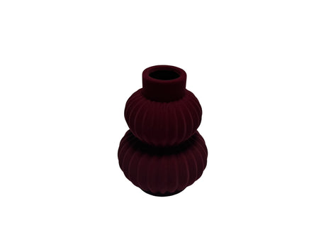 DO-HOME - Vaso In Ceramica Velluto Bordeaux D.15Xh.20 Cm