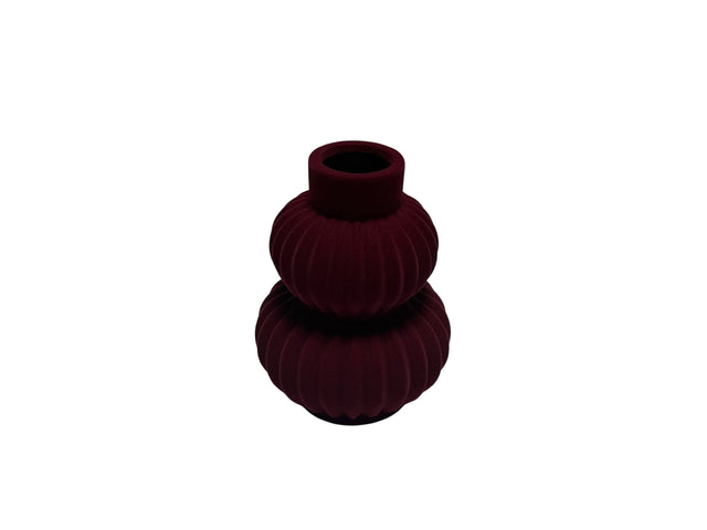 DO-HOME - Vaso In Ceramica Velluto Bordeaux D.15Xh.20 Cm