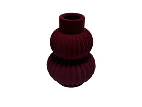 DO-HOME - Vaso In Ceramica Velluto Bordeaux D.19Xh.26 Cm