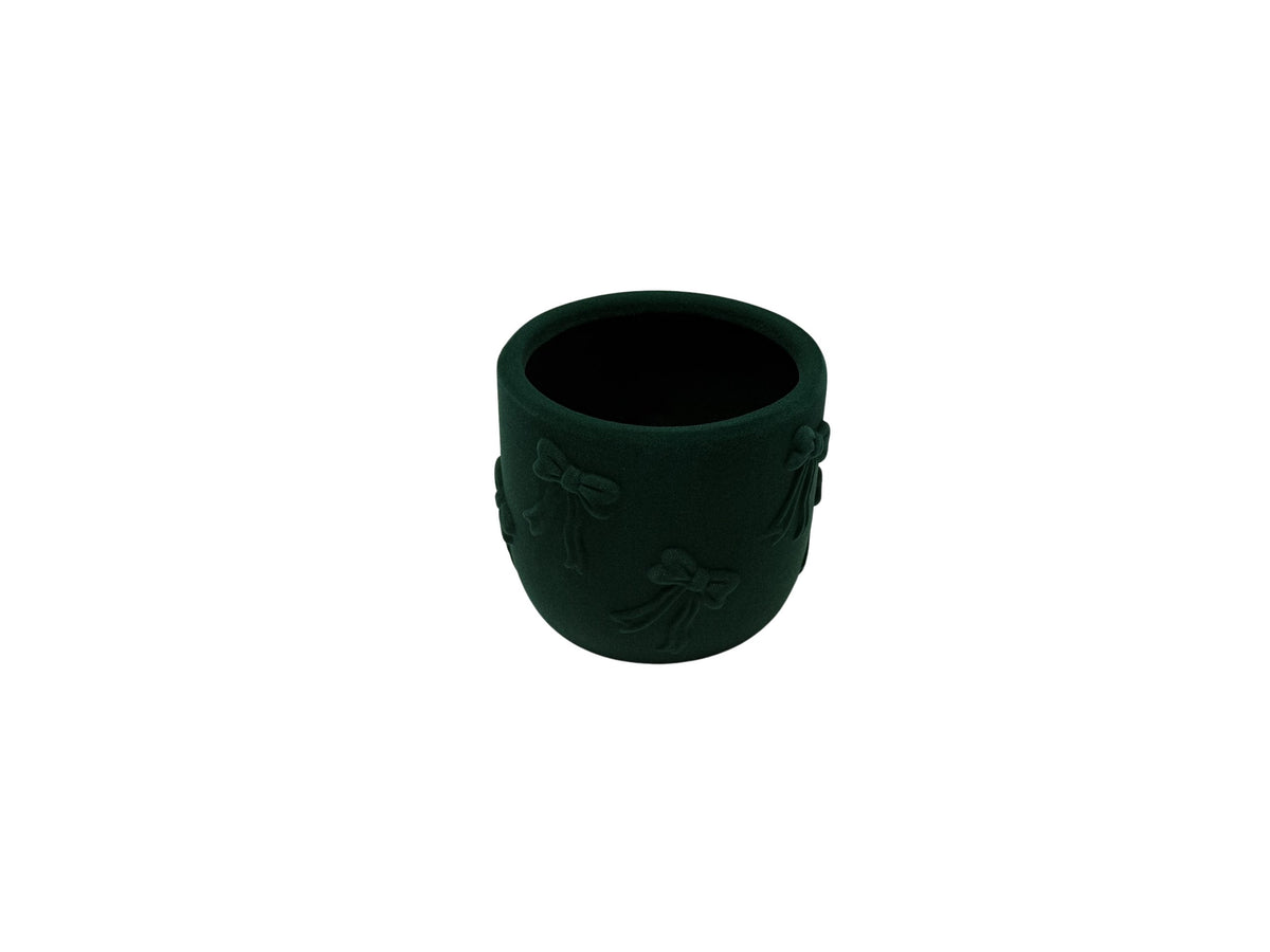 DO-HOME - Vaso Fiocchi In Ceramica Velluto Verdone D.14Xh.12,5 Cm