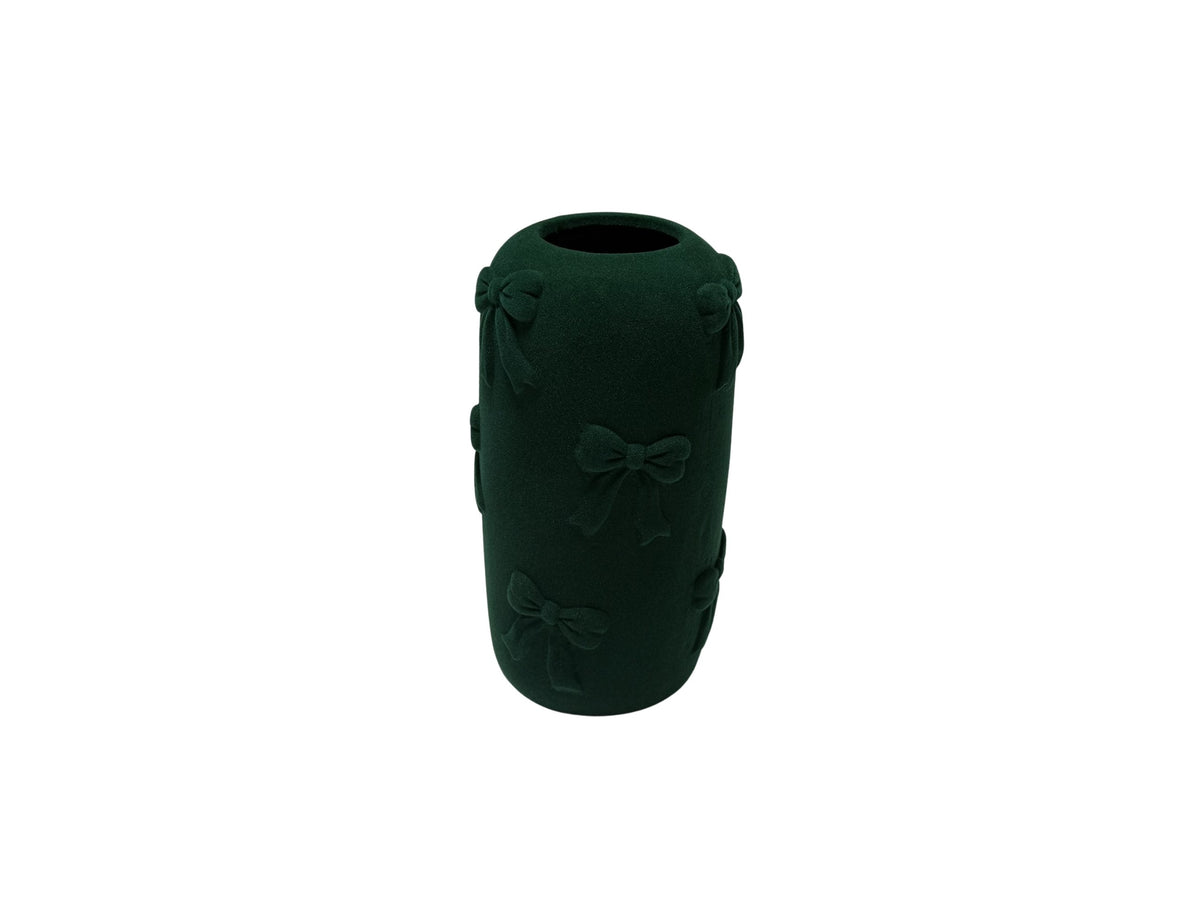 DO-HOME - Vaso Fiocchi In Ceramica Velluto Verdone D.13Xh.24 Cm