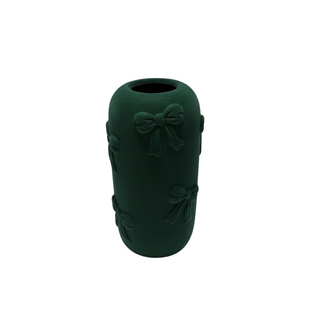 DO-HOME - Vaso Fiocchi In Ceramica Velluto Verdone D.15,5Xh.30 Cm
