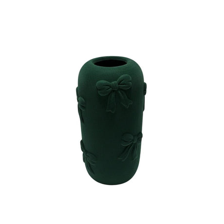 DO-HOME - Vaso Fiocchi In Ceramica Velluto Verdone D.15,5Xh.30 Cm