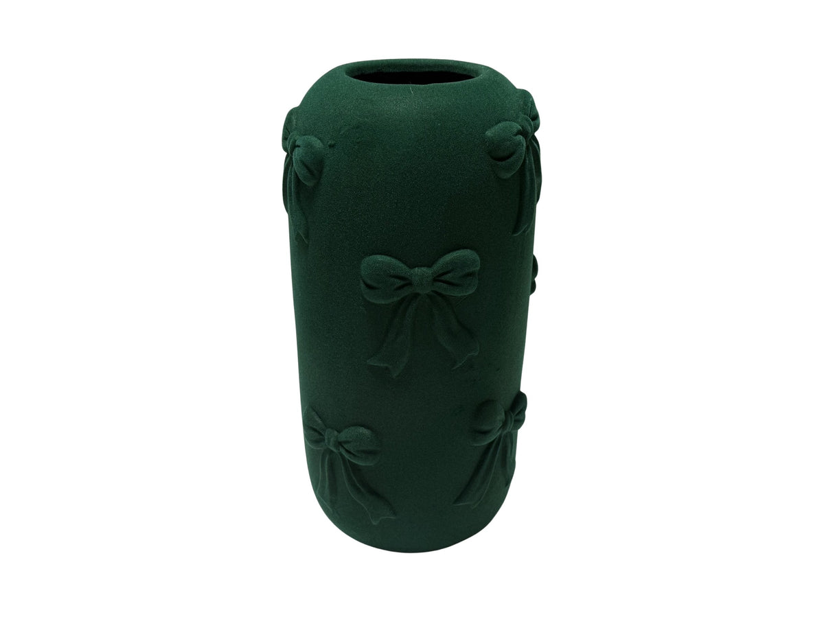 DO-HOME - Vaso Fiocchi In Ceramica Velluto Verdone D.18Xh.34,5 Cm
