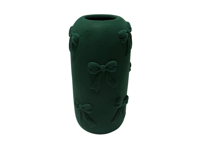 DO-HOME - Vaso Fiocchi In Ceramica Velluto Verdone D.18Xh.34,5 Cm