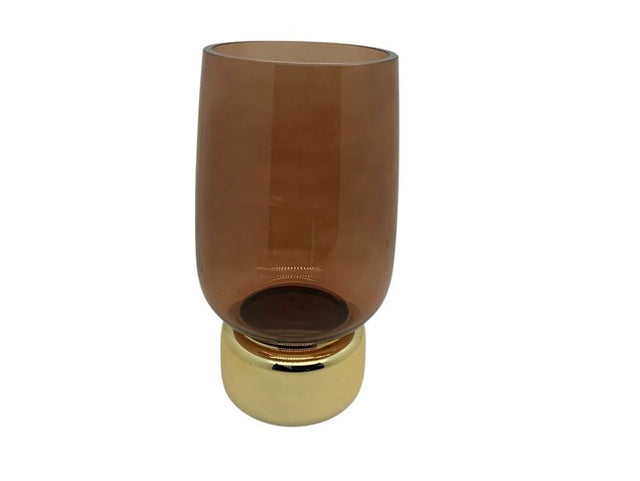 DO-HOME - Vaso Ambra Rosso In Vetro D. 14Xh.25 Cm