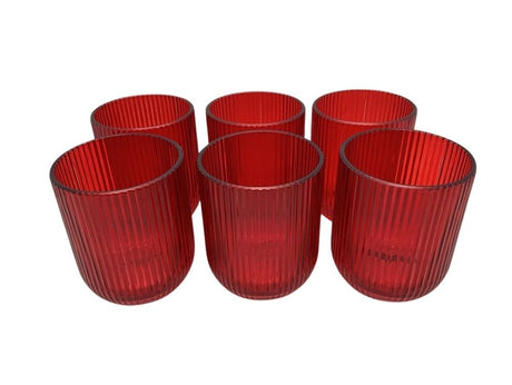 DO-HOME - Set 6 Bicchieri Rossi In Vetro 260Ml D.7.5Xh.9.5 Cm In Scatola Regalo