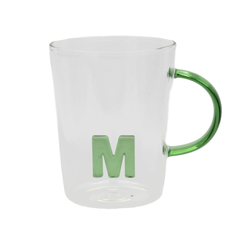 WHITE PORCELAIN - Allalettera Mug In Borosilicate Glass Letter "M" 440 Cc