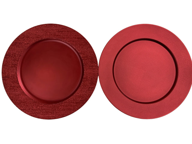 DO-HOME - Sottopiatto Rosso In Plastica D. 33Xh.1 Cm [Chiaro]