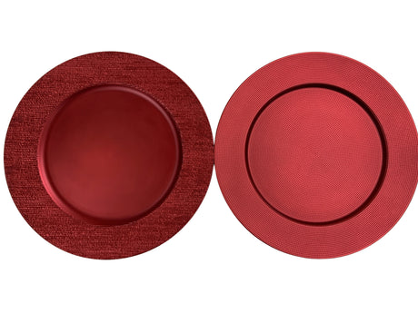 DO-HOME - Sottopiatto Rosso In Plastica D. 33Xh.1 Cm [Scuro]