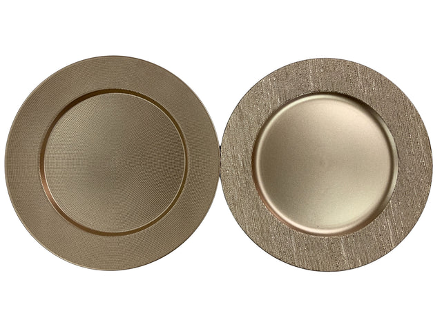 DO-HOME - Sottopiatto Oro In Plastica D. 33Xh.1 Cm [Chiaro]
