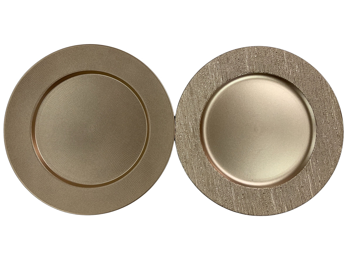 DO-HOME - Sottopiatto Oro In Plastica D. 33Xh.1 Cm [Scuro]