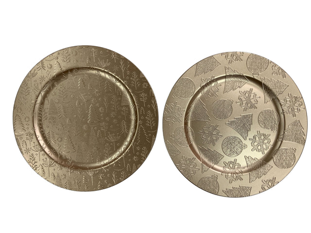 DO-HOME - Sottopiatto Oro In Plastica D. 33Xh.1 Cm [Alberelli]