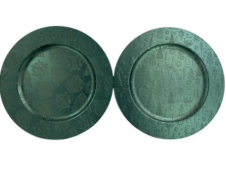DO-HOME - Sottopiatto Verdone In Plastica D.33Xh.1 Cm [Fiocchi Neve]