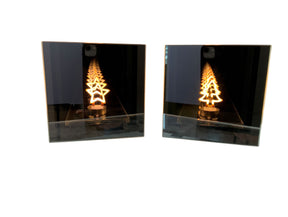 DO-HOME - Decorazione Luci Led In Vetro A Batteria 2Xaa 12X6Xh.12 Cm In Scatola Regalo [Stella]