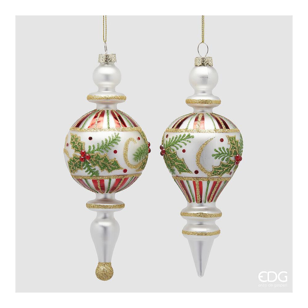 EDG - Glass Holly Fuso Decoration H20 D8 Cm [Fuso]