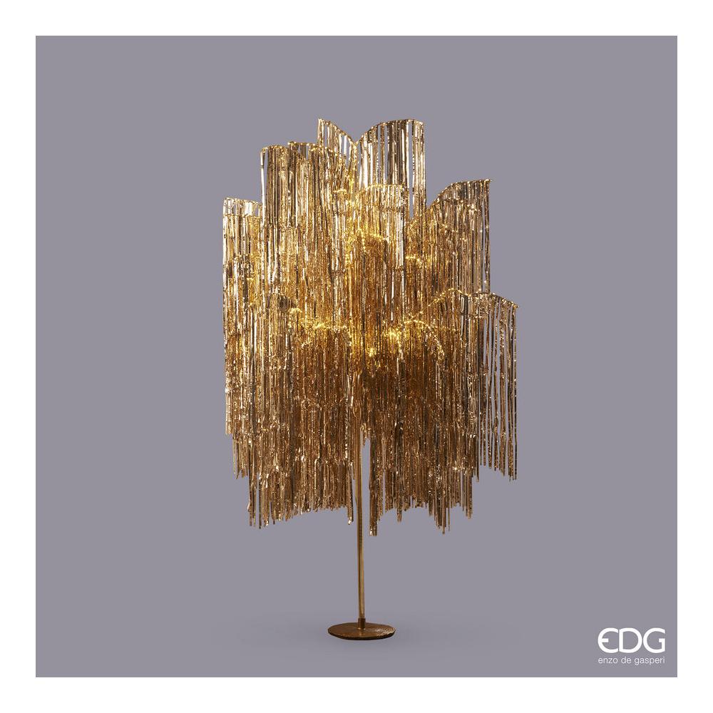 EDG - Albero Led Frange Champagne 960 Microled Struttura Smontabile In Metallo Con Luci Fisse H180 D140