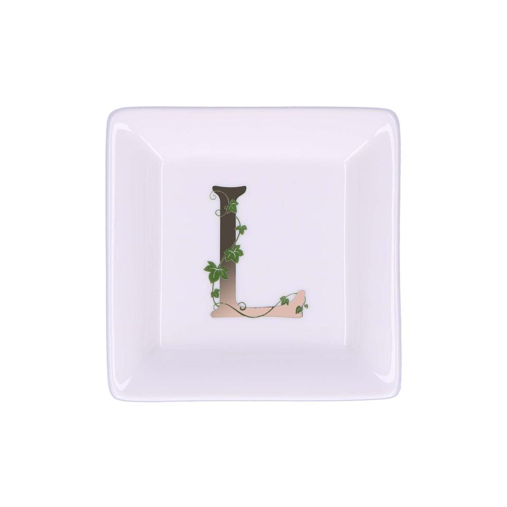WHITE PORCELAIN - Adorato Square Saucer 10X10 Cm Letter L