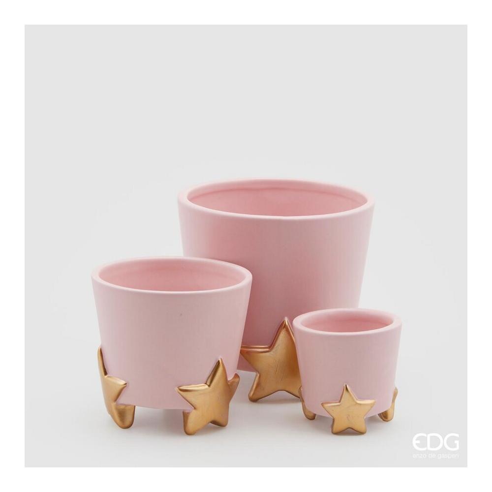 EDG - Vaso Stelle Pink In Ceramica H11X11 Cm [Medio]