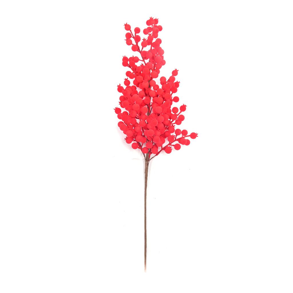 DO-HOME - Pick Bacche Floccate Rosse 70Cm