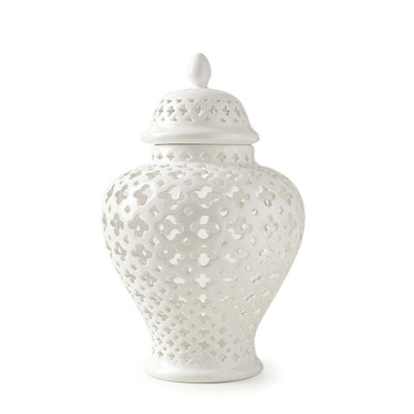 HERVIT - Potiche Perforated Porcelain Amphora 13X20Cm