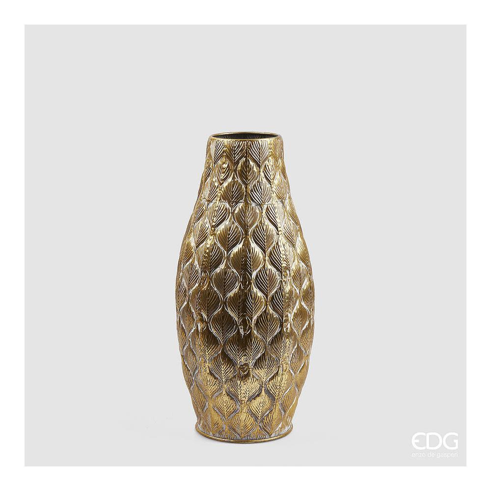 EDG - Sinuous Feather Metal Vase 23X49 H