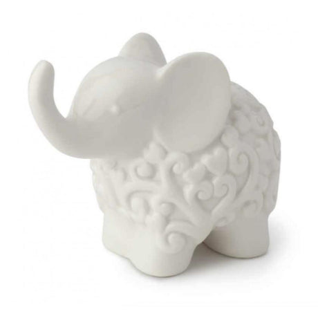 HERVIT - Elefante de porcelana blanca Love 12 cm