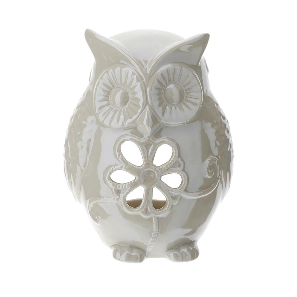 HERVIT - Perforated Porcelain Owl Teacup Holder 15cm