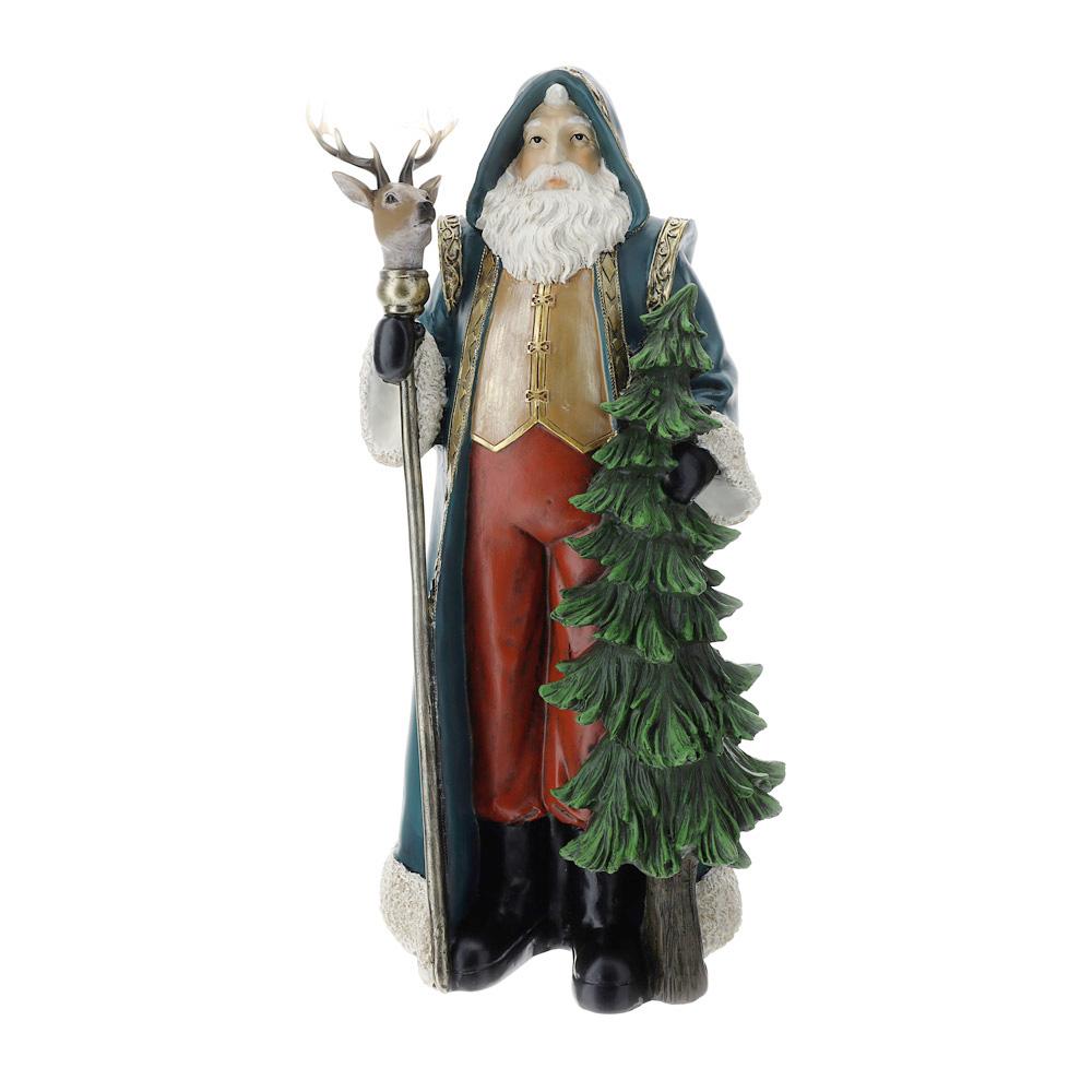 HERVIT - Papá Noel de resina verde/rojo 50 cm