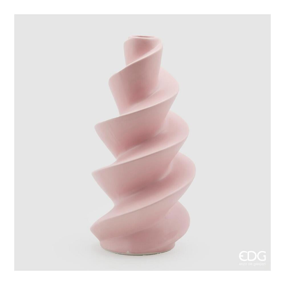 EDG - Vaso Avvitato Pink In Ceramica H34 D17 Cm