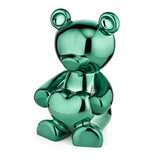 ZAVI - Polly Heart Teddy Bear in Green Metallic Resin 10.9X9X14.5 Cm