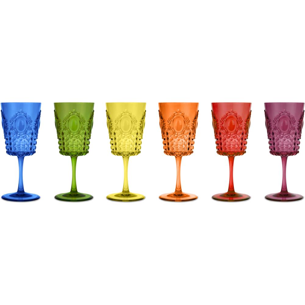 BACI MILANO - Set 6 Bicchieri Vino Colori Assortiti In Acrilico 8,5X20H