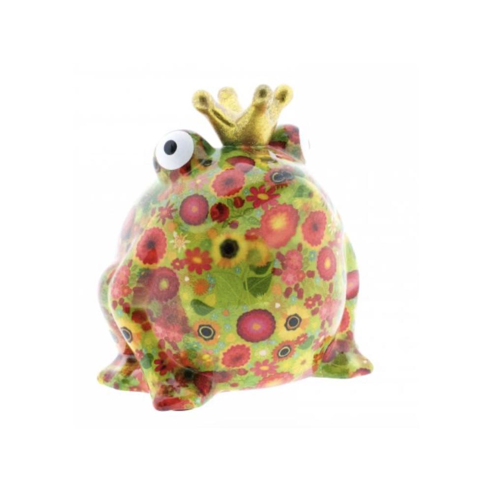 POMME PIDOU - Money Box Frog "Freddy" - L - 26X20 Cm [Verde Fiori]