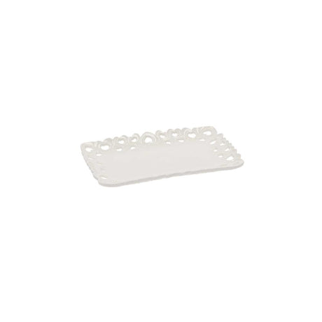WHITE PORCELAIN - Valentino Perforated Tray 20 X13 Cm