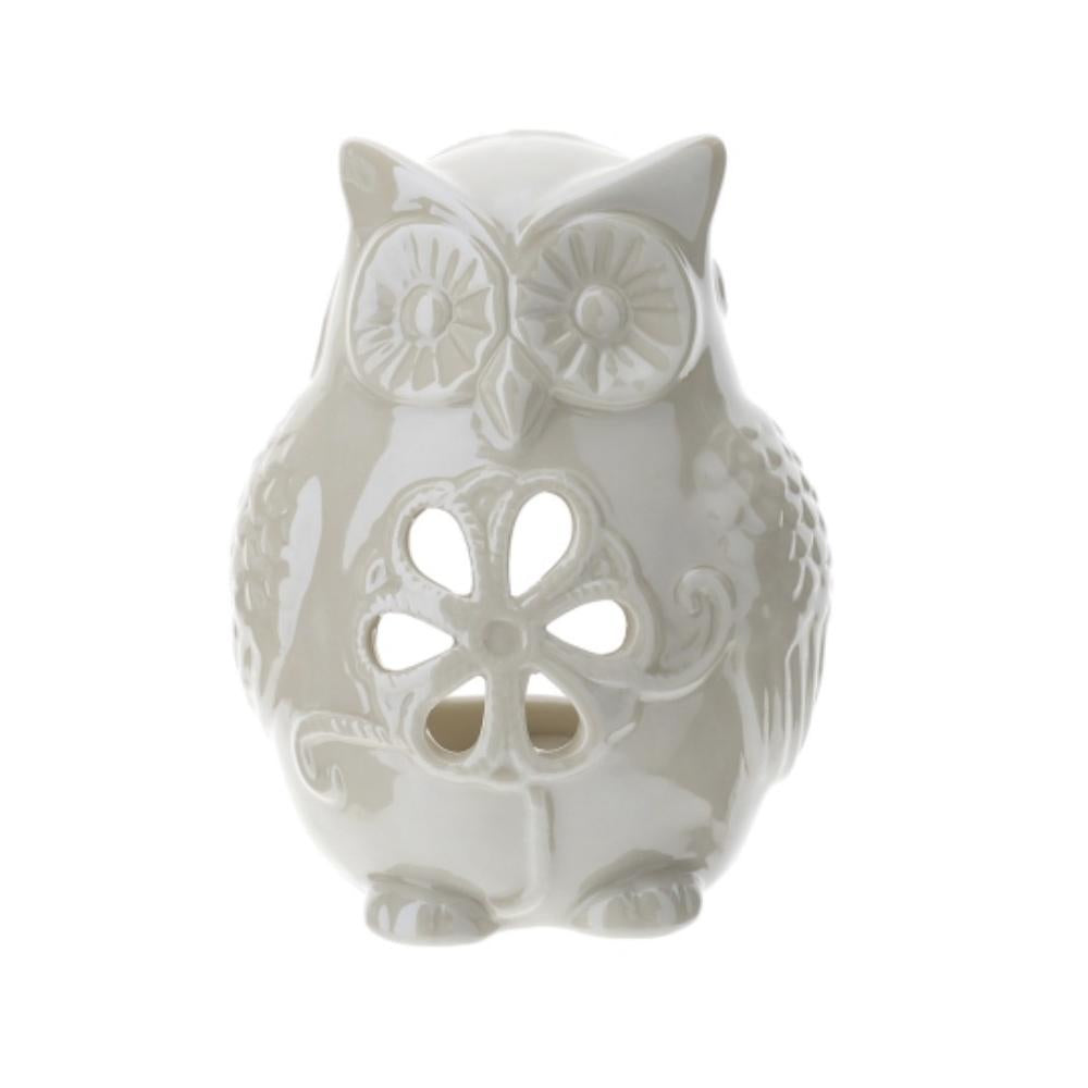 HERVIT - Perforated Porcelain Owl Teacup Holder 11cm