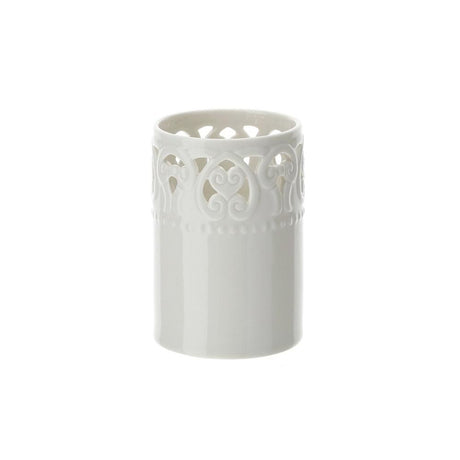 HERVIT - Perforated Porcelain Glass Holder Dia.8,5X12Cm