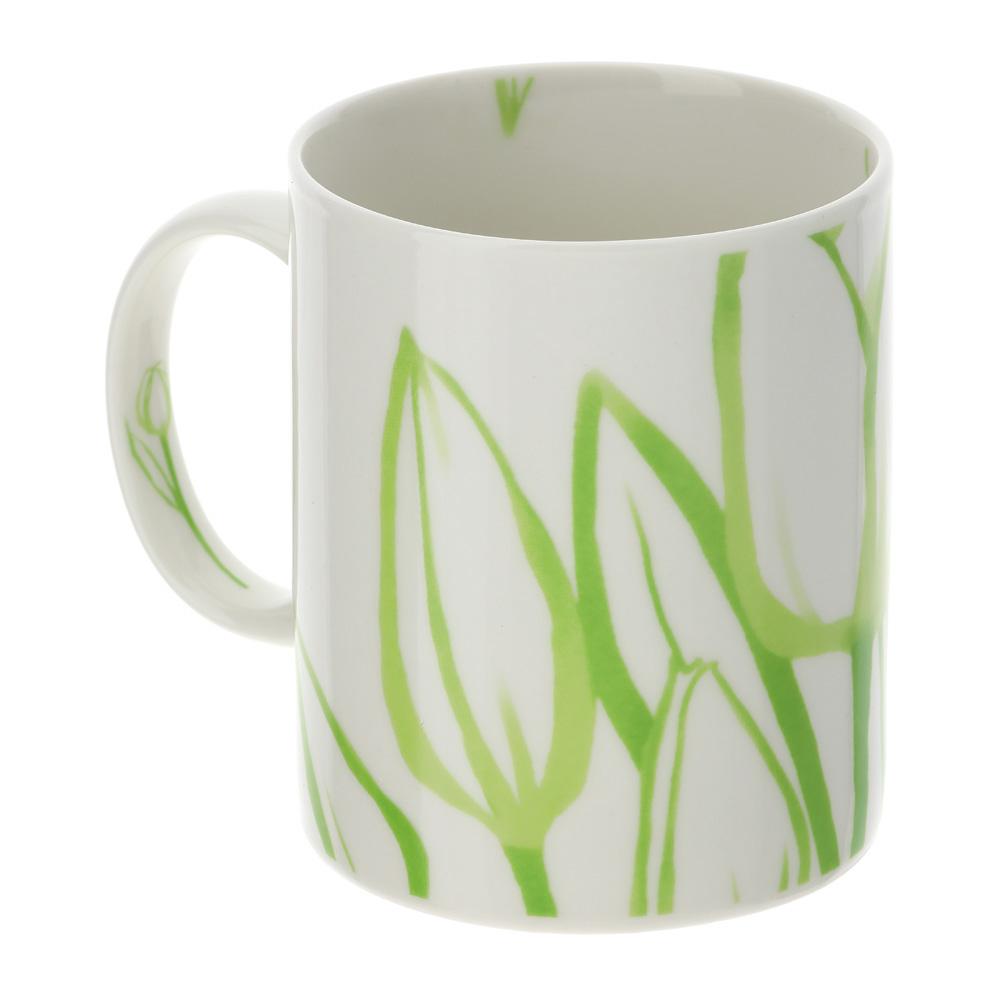 HERVIT - Mug Tulip Porcelain 8Xh10Cm Green