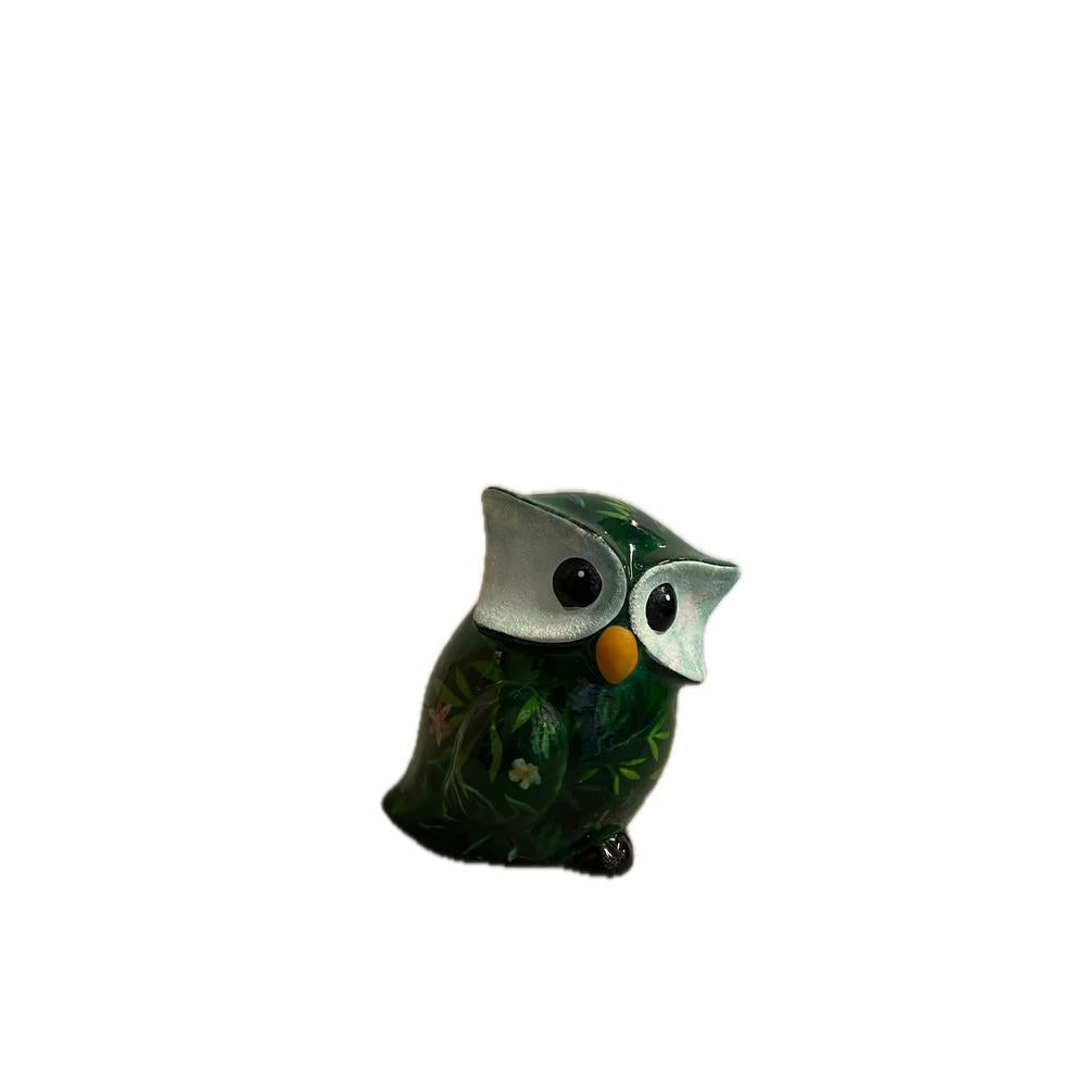 POMME PIDOU - Money Box Owl "Otti" 10X12 Cm [Verde]