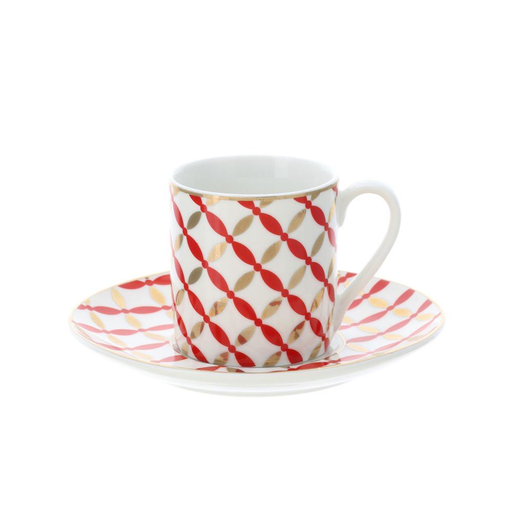 HERVIT - Box of 2 Porcelain Coffee Cups 12X6cm