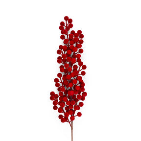 DO-HOME - Pick Bacche Floccato Bordeaux In Polistirolo E Metallo H.70 Cm