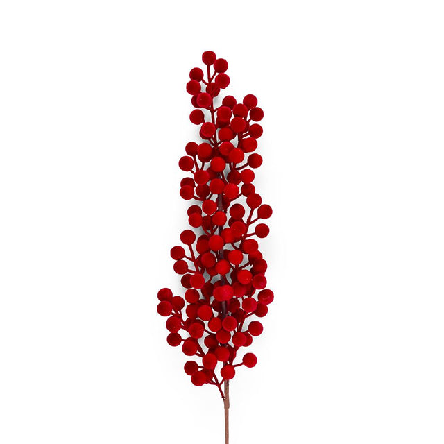 DO-HOME - Pick Bacche Floccato Bordeaux In Polistirolo E Metallo H.70 Cm