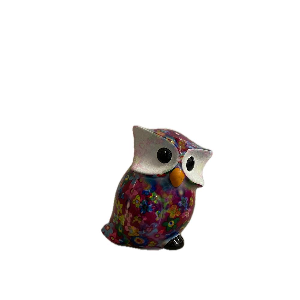 POMME PIDOU - Money Box Owl "Otti" 10X12 Cm [Fuxia]