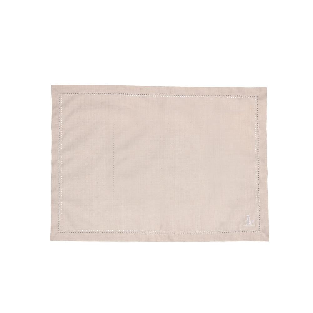 PORCELANA BLANCA - Mantel individual rectangular crudo