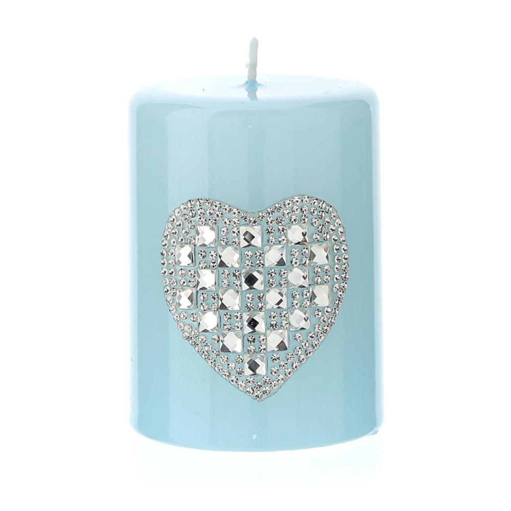 HERVIT - Lacquered Blue Moccolo Candle Dia.6X8Cm