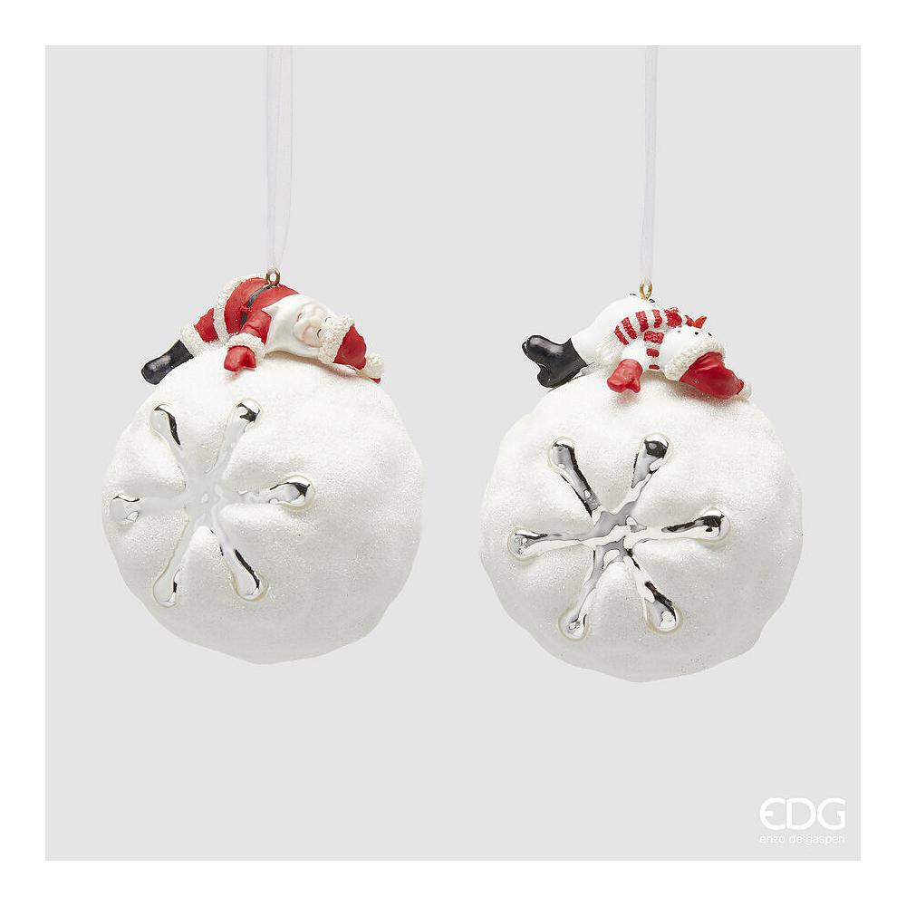 EDG - Glass Snowflake Ball Decoration H11 D9 [Snowman]